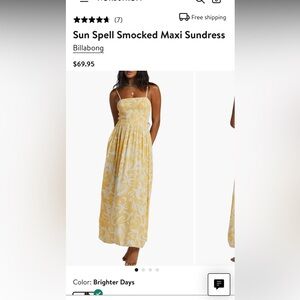 Billabong Yellow maxi dress